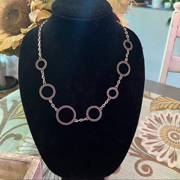 Brighton Silver Tone Reversible Circles Necklace